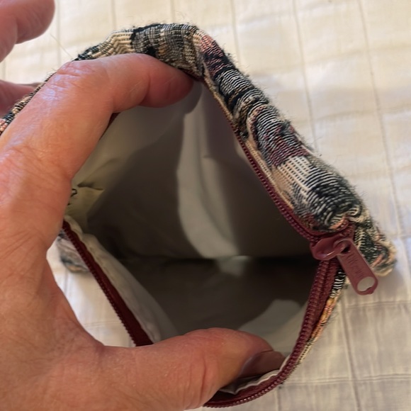 Cityside cosmetic bag make up pouch floral tapestry green pink white flowers - Picture 3 of 4